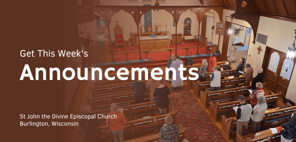 Announcements For St John the Divine