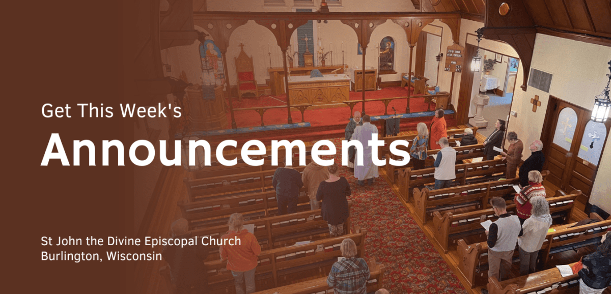 Announcements For St John the Divine